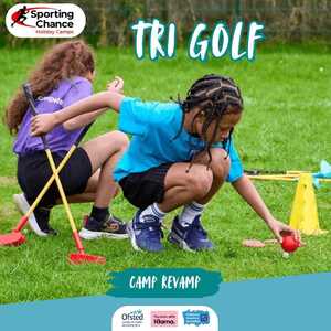 Tri-Golf - A fantastic, fast paced introduction to the great game of golf. Perfect for young golfers as this activity uses safe equipment to teach the basics of putting, chipping and scoring in as few shots as possible.